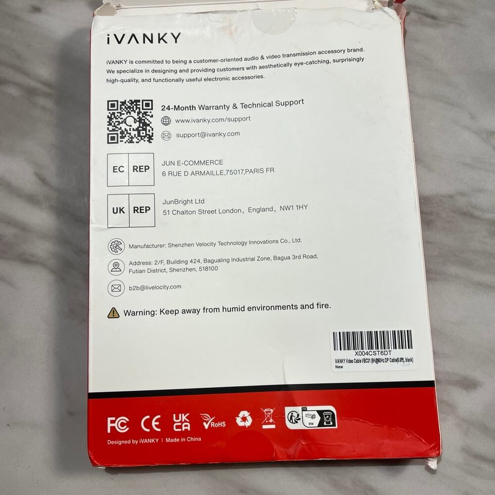 IVANKY 8K DisplayPort Cable 1.4, VESA Certified DP Cable 6.6ft - Picture 4 of 4